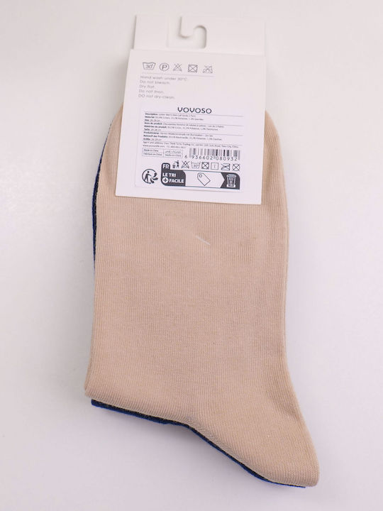 Herren Socken Beige-Blau 2Pack