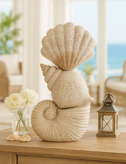 Polyester Seashell Ecru Color 17.2 X 30.2 X 10 Cm