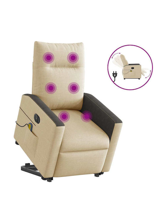 Relax Armchair Massage with Footstool Cream 50x54x100cm