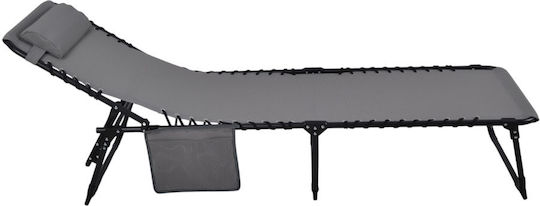 Ankor Grey Foldable Metallic Beach Sunbed 190x60x35cm