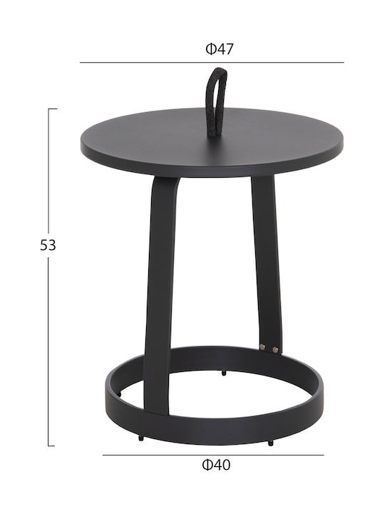 Hilfsmittel Garten- und Terrassentisch für kleine Außenräume Aluminium zusammenklappbar Mino Grau 47x47x53cm