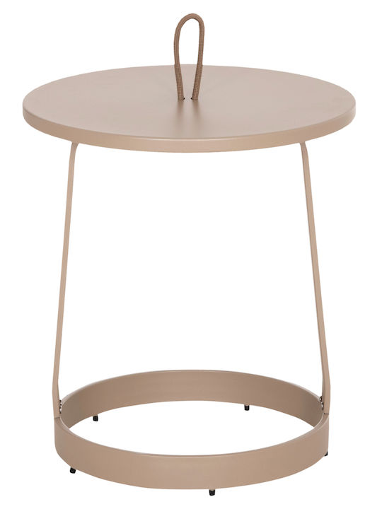 Masă Laterală pentru Spații Exterioare Mici din Aluminiu Pliabilă Mino Cappuccino 47x47x53cm