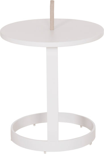 Auxiliary Table for Small Outdoor Spaces Aluminum Foldable Mino White 47x47x53cm
