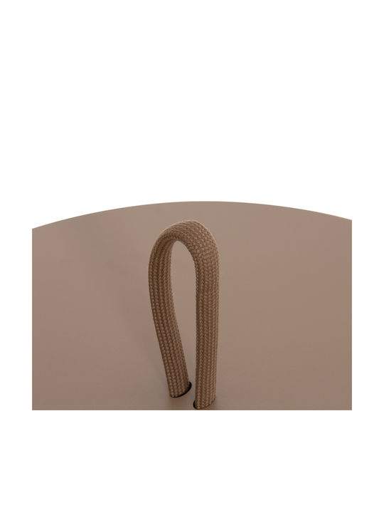 Masă Laterală pentru Spații Exterioare Mici din Aluminiu Pliabilă Mino Cappuccino 47x47x53cm