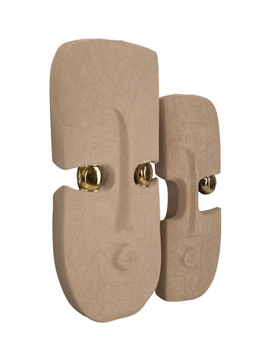 Mauro F Wall Decor Dakar Coppia Beige Made of Ceramic Material 2 Pieces