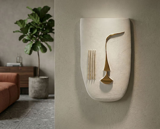 Mauro F Wall Decor Mumbasa White Ceramic Material 39.5x6.5x25cm