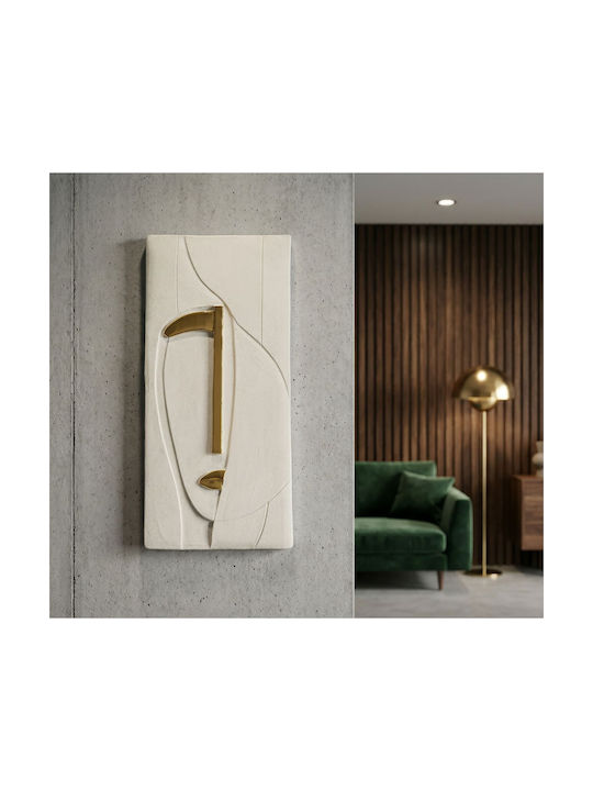 Mauro F Wall Decor Nairobi White Made of Ceramic Material 49.5x6.5x23.5cm