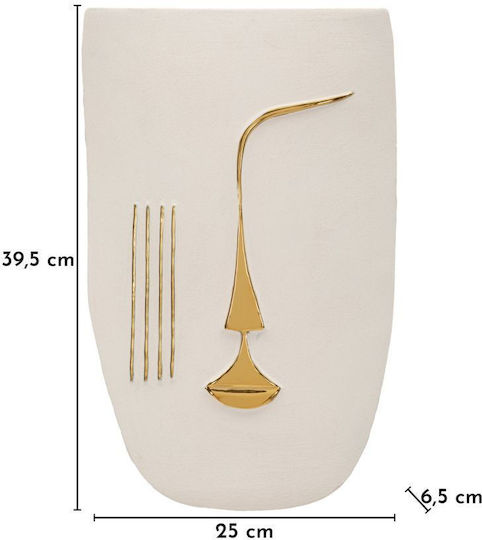Mauro F Wall Decor Mumbasa White Ceramic Material 39.5x6.5x25cm