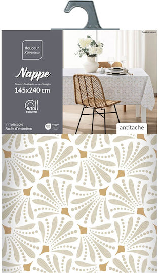 Stain Resistant Tablecloth L-c Opaline Naturel 145x240cm