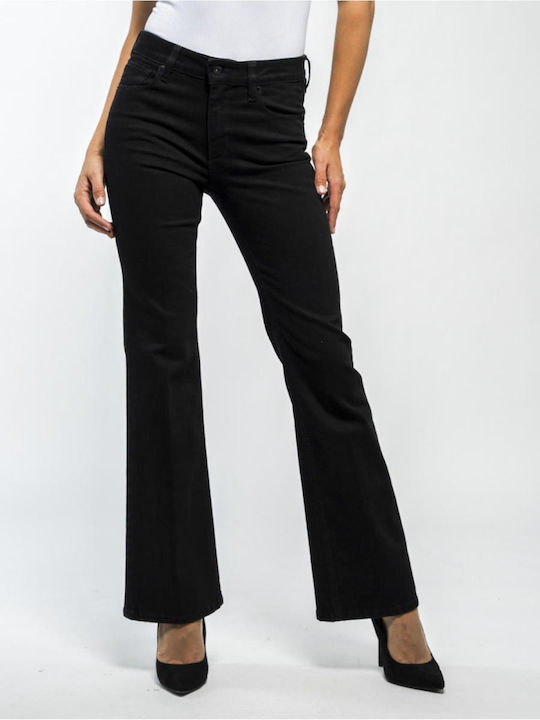 Beatrice Damenjeans Schlaghose in Schlanker Passform Schwarz
