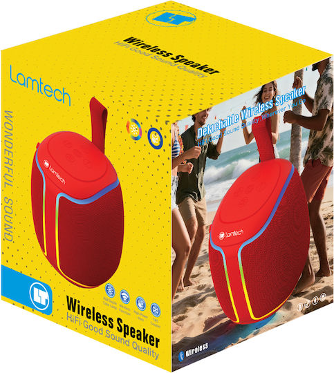Lamtech Detachable Ηχείο Bluetooth 5W με Ραδιόφωνο Κόκκινο