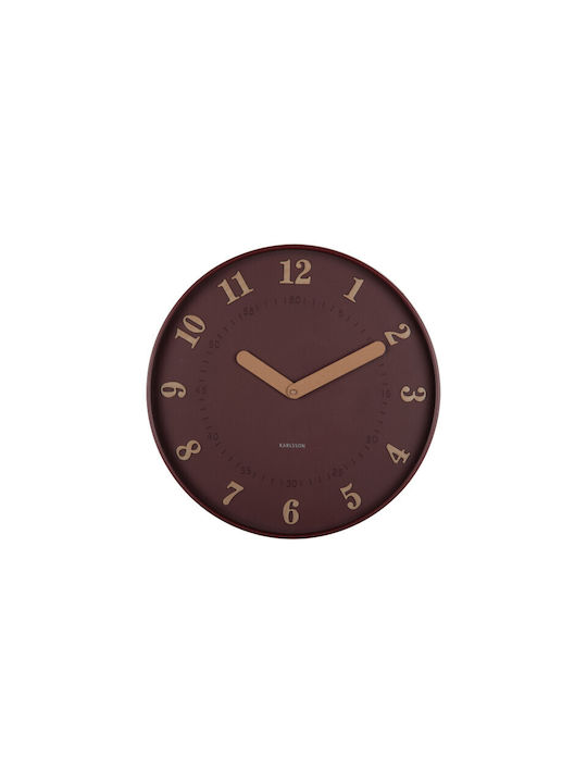 Karlsson Amena Wall Clock Plastic Burgundy 40x4cm