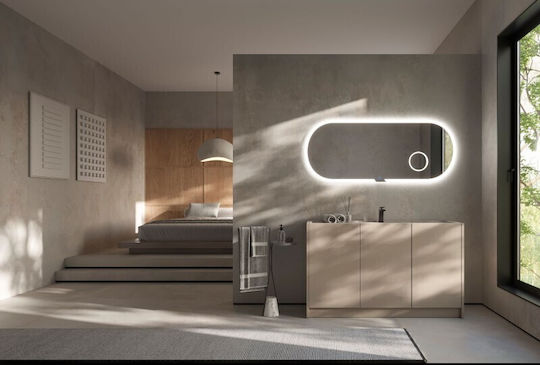 Imex Indiana Vergrößerung Oval Badezimmerspiegel LED aus Kunststoff 120x60cm