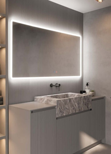 Imex Praga PRAG014/120 Τετράγωνος Led Αφής από Μέταλλο 120x80cm
