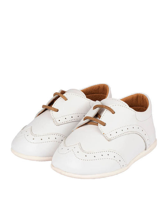 Babywalker Brogues White Baptism Leather Soft Sole Oxfords