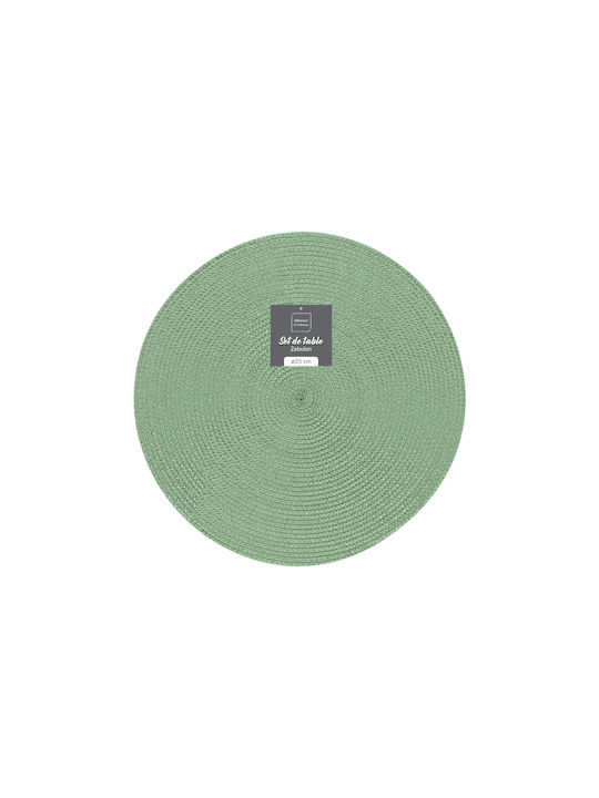 Zebulon Round Plastic Green Placemats 35cm