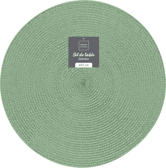 Zebulon Round Plastic Green Placemats 35cm