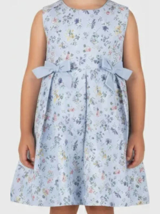 Rochie Fete Fără Mâneci Floral Albastru Deschis