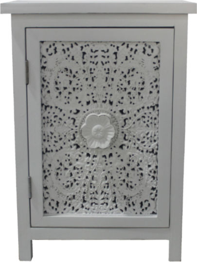 Exotic Wooden White Antique Bedside Table 43x37.5x61cm Exotic Wooden White Antique Bedside Table 43x37.5x61cm