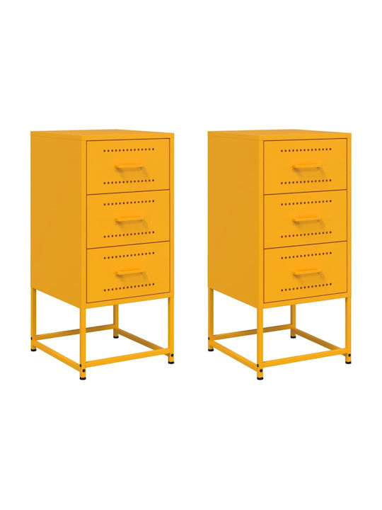 Комоди Метални Жълт 2бр 36x39x78см