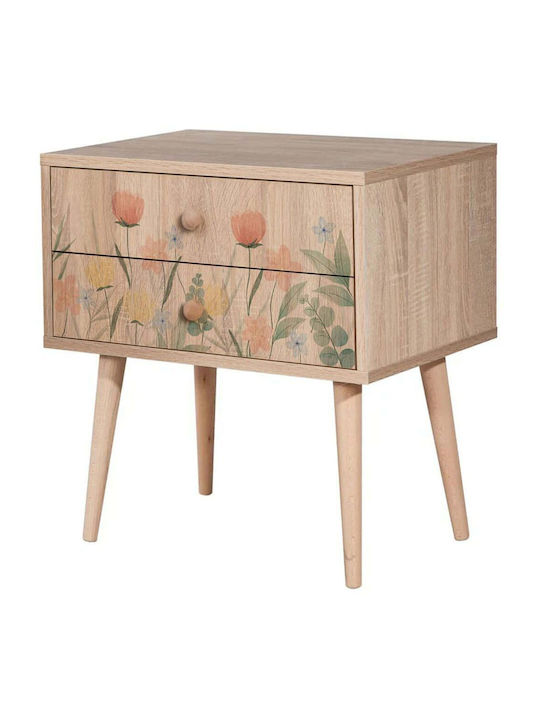 Комод City Two Tulip Дървен Многоцветен 60x40x61см