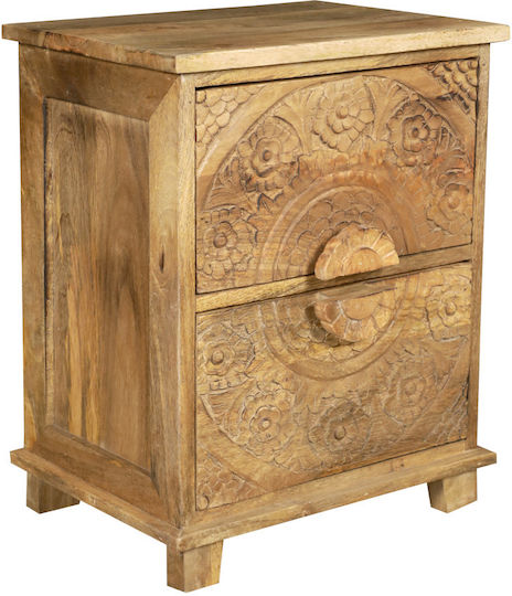 Bali Wooden Beige Bedside Table 40x32x51cm Bali Wooden Beige Bedside Table 40x32x51cm