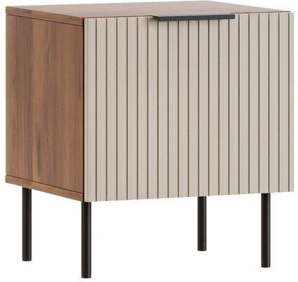 Wooden Bedside Table with Metal Legs Brown 44x40x50cm Wooden Bedside Table with Metal Legs Brown 44x40x50cm