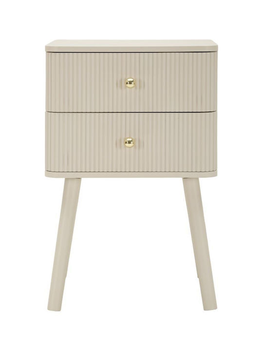 Wooden Ecru Bedside Table 59x34x37.5cm