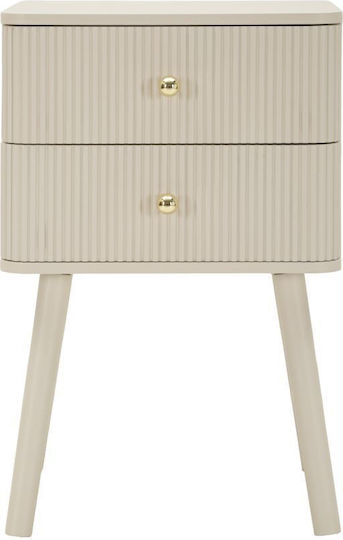 Нощно Шкафче Дървено Екрю 59x34x37.5см