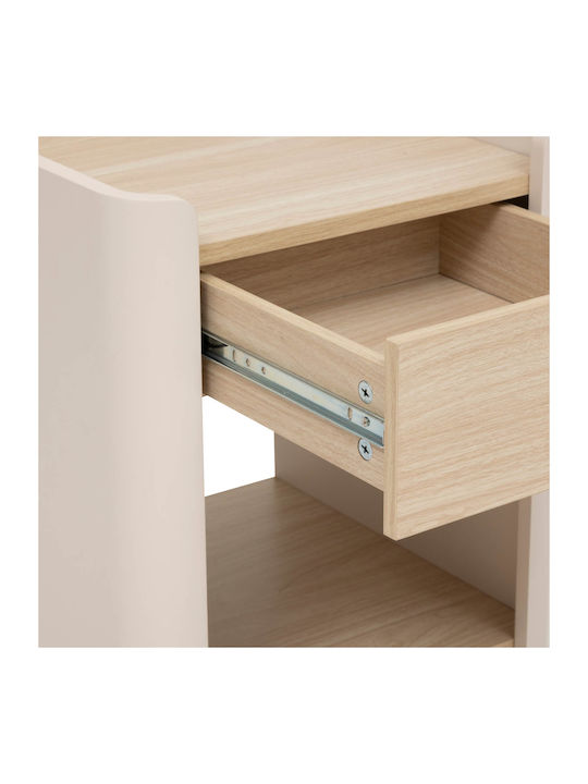 Κομοδίνο F-v Roundy Ξύλινο Μπεζ 40x40x50cm
