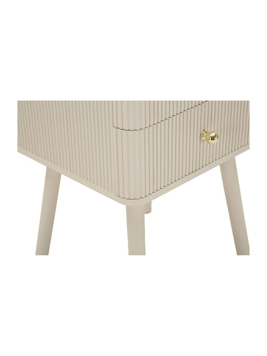 Wooden Ecru Bedside Table 59x34x37.5cm