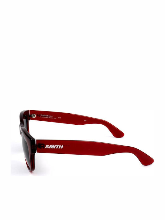 Smith Unisex Sonnenbrillen mit Roter Rahmen und Schwarzem Glas