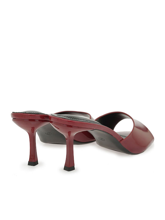 Mules With High Heel In Red Colour