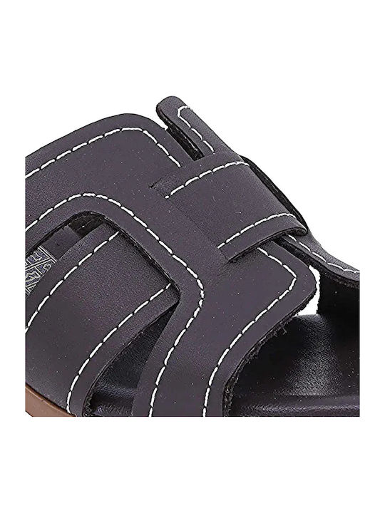 Leather Mules With Heel In Brown Colour