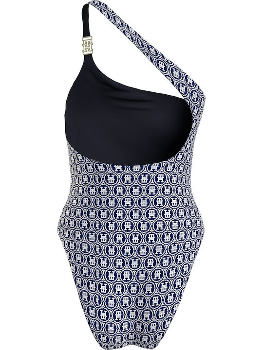 One Piece Swimsuit with One Shoulder Seal Geo Desert Sky