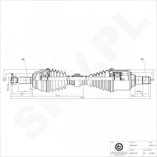 Jumătate De Axă Dodge Caliber Jeep Compass Patriot Față Stânga 05085224ab