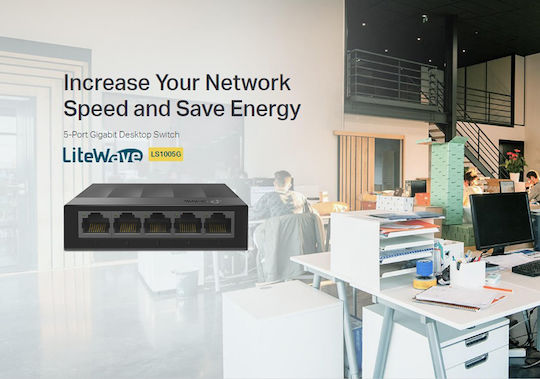 TP-LINK LS1005G v5.40 Unmanaged L2 Switch with 5 Gigabit (1Gbps) Ethernet Ports