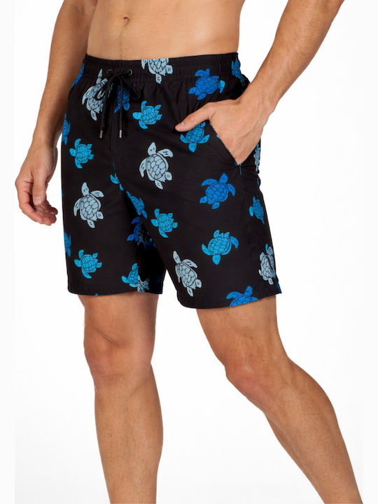Men's Swimwear Shorts Black With Patterns