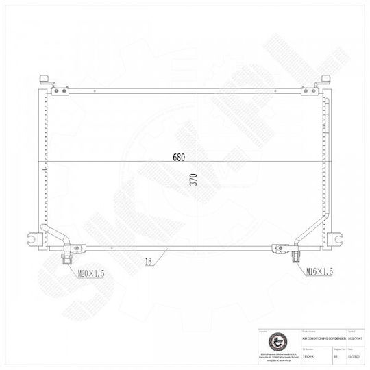 Condensator Climatizare Ford Maverick Nissan Terrano I 1960490