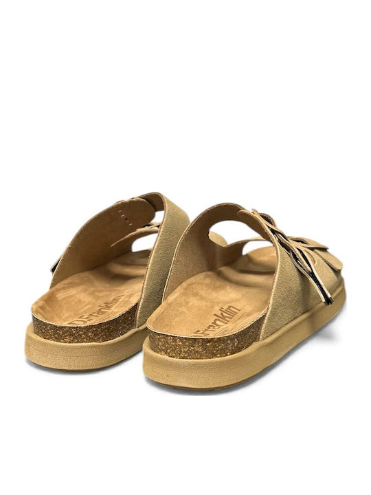 Dfsh407001sandvibe Leather Men's Sandals in Beige Colour