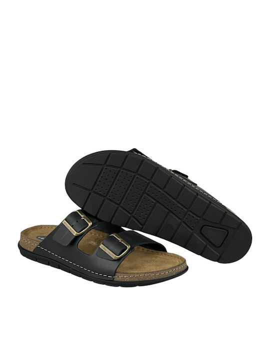 Leather Men's Sandals In Black Colour