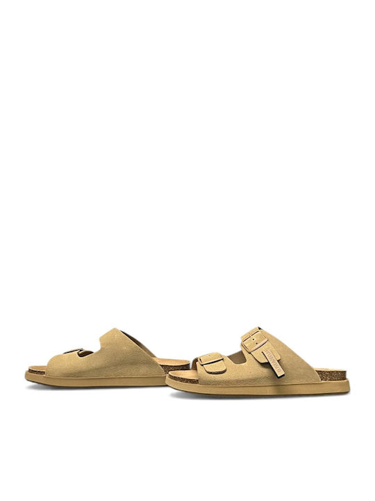 Dfsh407001sandvibe Leather Men's Sandals in Beige Colour