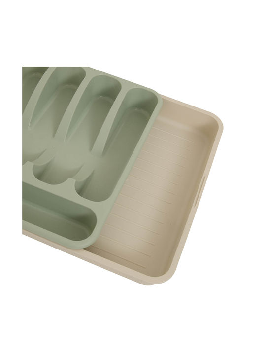 5Five Opening Plastic Drawer Cutlery Tray 48.5x34x6cm Green