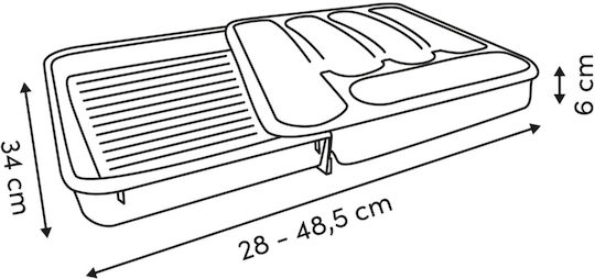 5Five Tăvi Pentru Tacâmuri De Sertar Rabătabilă Din Plastic 48.5x34x6cm Bej