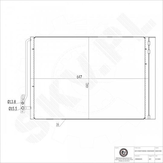 Condensator Climatizare Land Rover Range Rover III Dezumidificator Jrw000020
