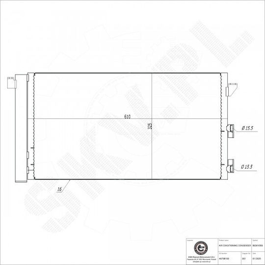 Кондензатор Климатик Fiat Panda A/C Изсушител 46798100