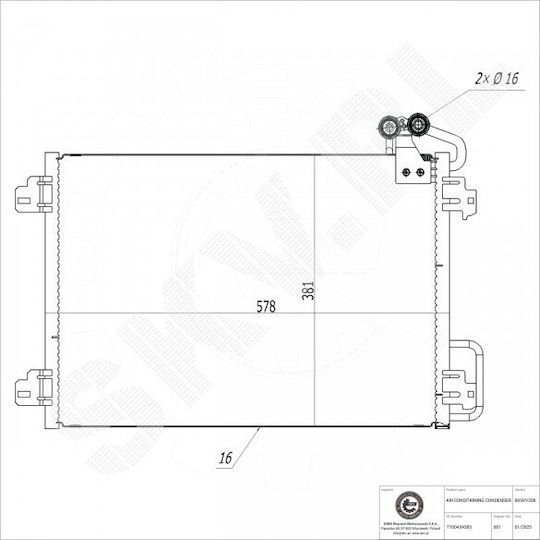 Air Conditioning Dryer for Renault Megane I Scenic I 7700434383