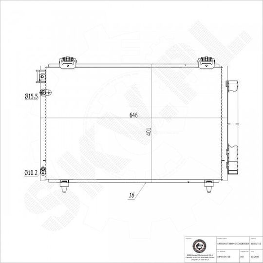 SKV Kompressor Für Klimaanlage Toyota Avensis A/C-Trockner 8845005100
