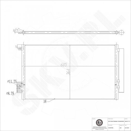 Кондензатор Климатик Fiat 500l A/C Изсушител 51887906