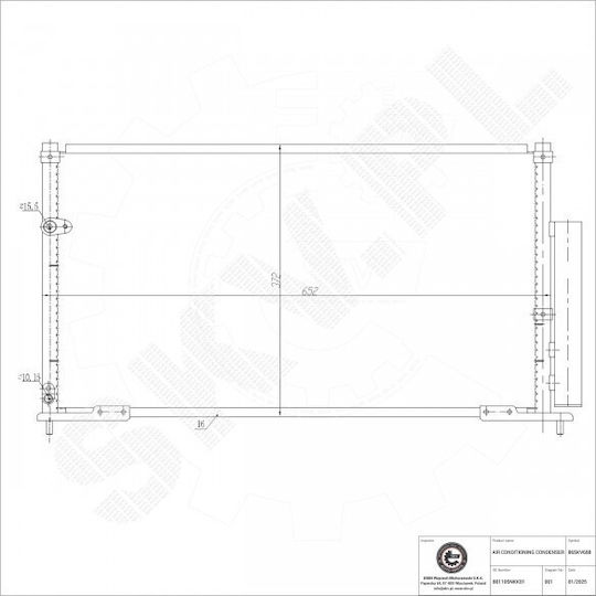 Condensator Climatizare Honda Civic VIII Dezumidificator 80110SNKK01